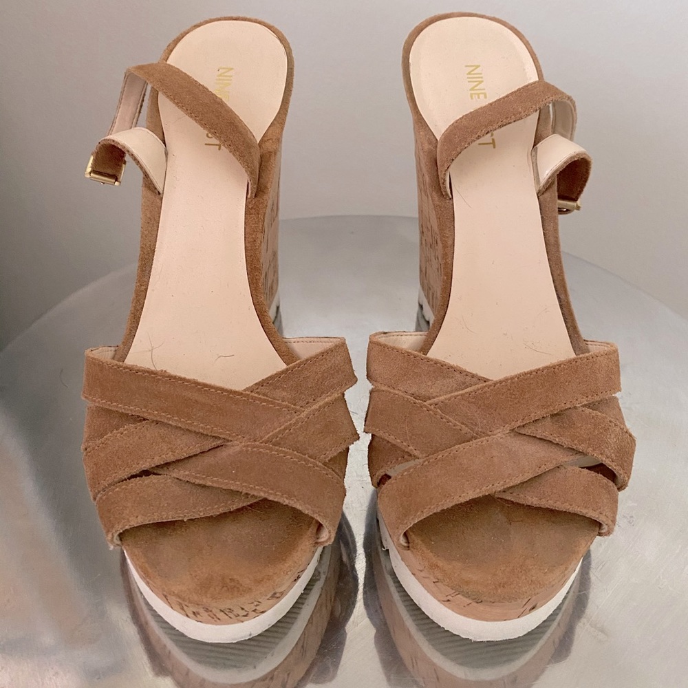 Nine West Kind Eyes Cork Platform Sandals